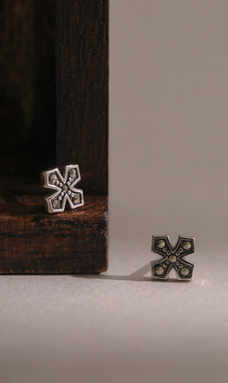 朝霞。白鐵礦925純銀耳環