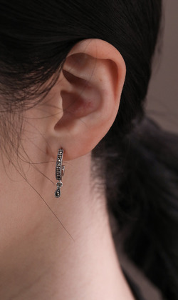 晨采。白鐵礦925純銀耳環