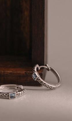 初耀。 Topaz | 托帕石 | 白鐵礦925純銀耳環