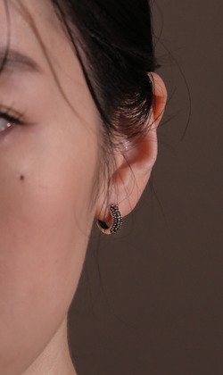 晨霧。白鐵礦925純銀耳環