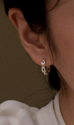 鏈語。925純銀耳環