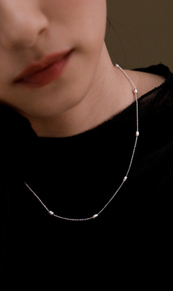 午後光雨。925純銀鎖骨鍊