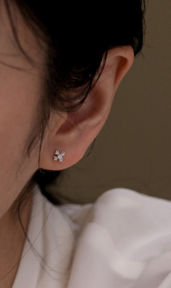 幸運之星。925純銀耳環(單入)