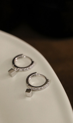 城市節奏。925純銀耳環