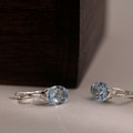 藍色餘暉。 Topaz | 托帕石 | 925純銀耳環_4