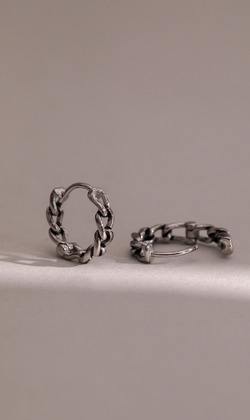 KE系列 | 灰韻圈。316L醫療鋼耳環