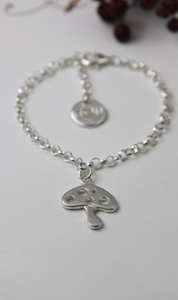 免費刻字【神奇蘑菇】蘑菇手鍊 / 純銀手鍊 / Sterling Silver Bracelet / Mushroom