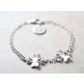 免費刻字【雙倍幸運】幸運草手鍊 / 純銀手鍊 / Sterling Silver Bracelet / Four-Leaved Clover
