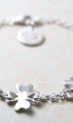 免費刻字【雙倍幸運】幸運草手鍊 / 純銀手鍊 / Sterling Silver Bracelet / Four-Leaved Clover