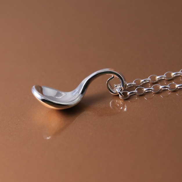 免費刻字【銀湯匙】彌月禮 / 銀湯匙吊飾 / 純銀吊飾 / Sterling Silver Charm / Silver Spoon