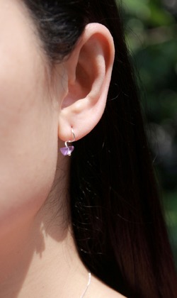 免費改夾式【浪漫紫晶】999純銀耳針/輕耳飾/輕珠寶/紫水晶/簡約設計/原創