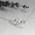【心心相印】雙愛心項鍊/活動愛心/純手工/純銀項鍊/原創手作_3