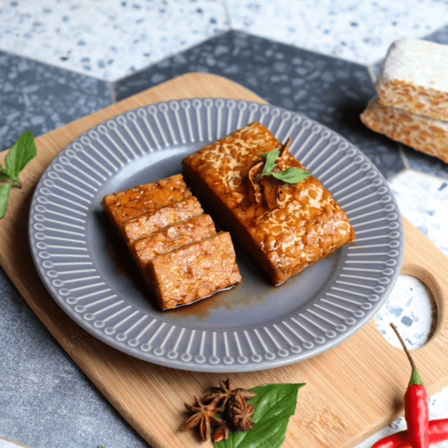 【 輕烹調系列 】台式三杯黃豆天貝（ 非基改黃豆 ）