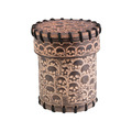 Q-Workshop｜骰盅｜皮革骰盅 Skull Beige Leather Dice Cup｜骷髏米底棕
