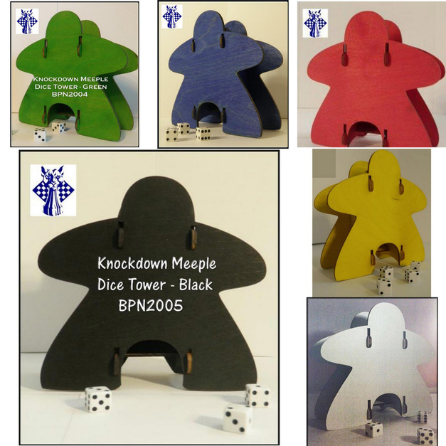 骰塔｜木質｜米寶造型骰塔 Meeple Dice Tower