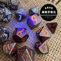 風格字夜光 Iron Style Glow｜7入套骰｜金屬 Metal｜TRPG_1