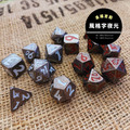 風格字夜光 Iron Style Glow｜7入套骰｜金屬 Metal｜TRPG