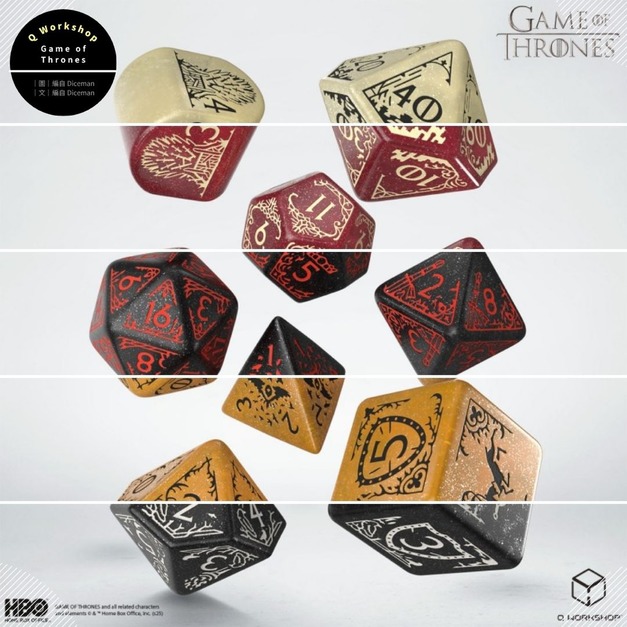 Q-Workshop｜權力的遊戲 Game of Thrones｜8入套骰｜TRPG｜冰與火之歌
