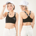 素面交叉型運動內衣(黑)