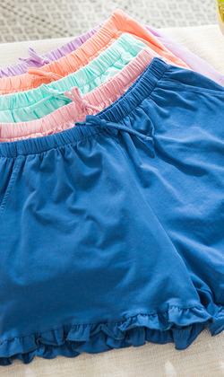 純棉簡約荷葉邊家居睡褲(5色)