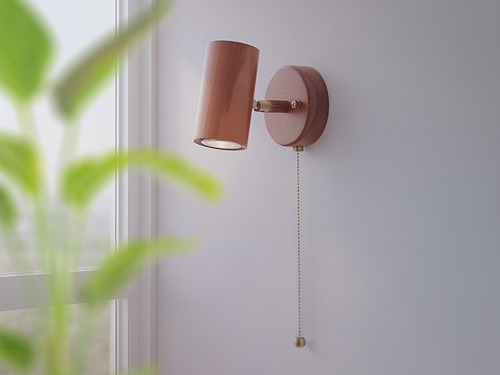 大正復古洋風 北美櫻桃木壁燈 原木手作 色溫三段切換 440LW