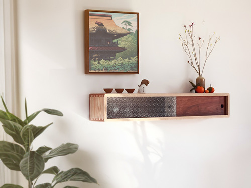 大正唯美 原木滑門收納櫃 黑胡桃木 掛牆 職人手作 訂製  250NS