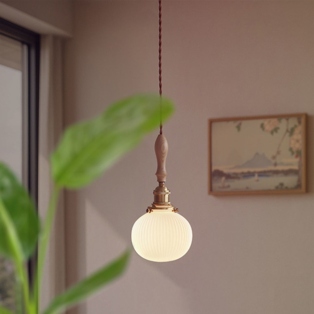 大正復古洋風 梣木吊燈 原木 手作 273LC