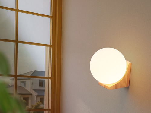 大正復古洋風 梣木壁燈 原木 手作 205LW