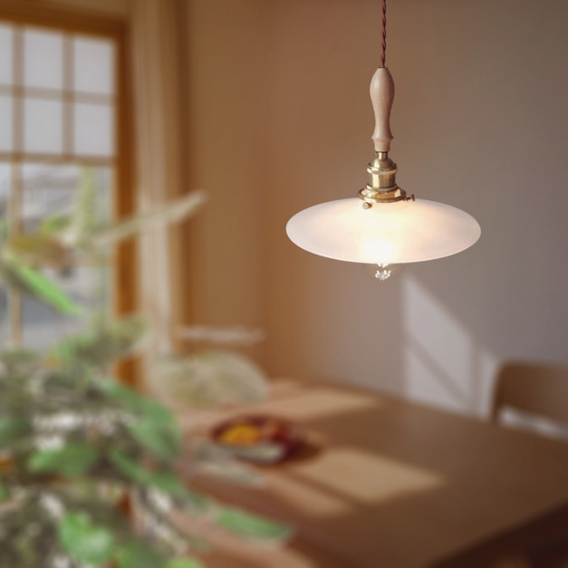 大正復古洋風 梣木吊燈 原木 手作 250LC