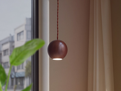 大正復古洋風 黑胡桃木吊燈 原木 手作 029LC