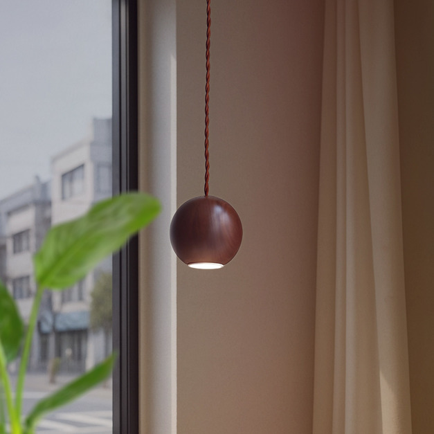 大正復古洋風 黑胡桃木吊燈 原木 手作 029LC