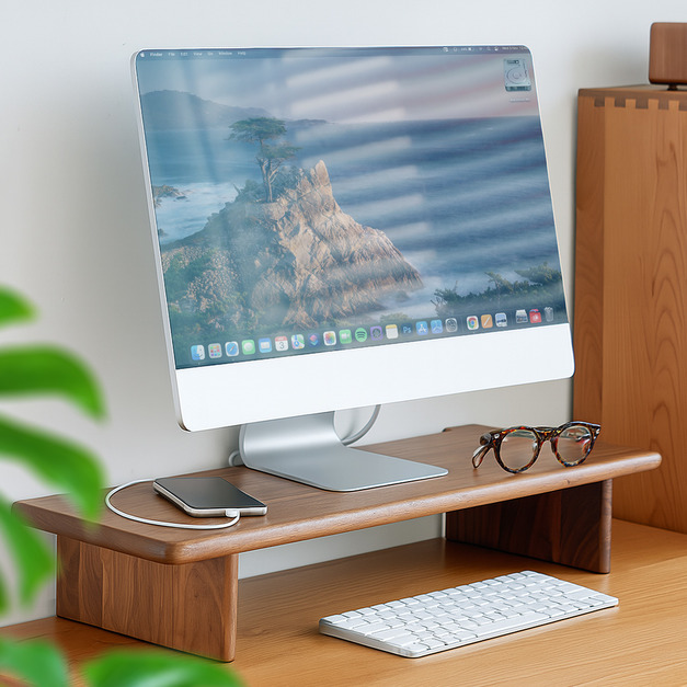 大正唯美 原木螢幕架 桌上置物架 增高架 北美櫻桃木 職人手作 371NT 訂製 歡迎查詢