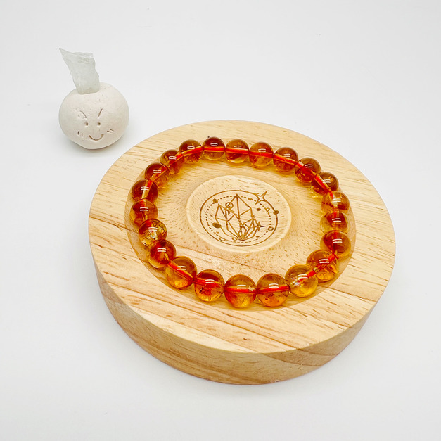 財運霸主 帶彩虹黃水晶 天然礦石水晶 手串 8mm