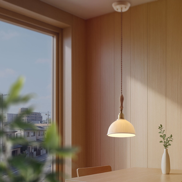 大正復古洋風 梣木吊燈 原木 手作 278LC