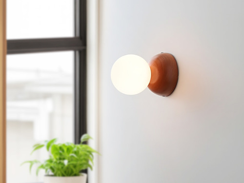 大正復古洋風 北美櫻桃木壁燈 原木手作 色溫三段切換 358LW