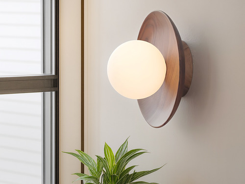 大正復古洋風 黑胡桃木壁燈 原木 手作 色溫三段切換 414LW