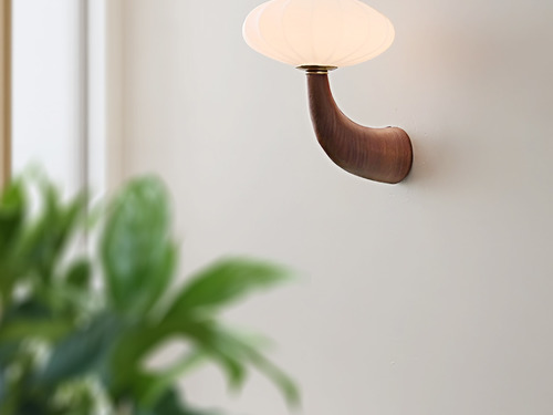 大正復古洋風 黑胡桃木壁燈 原木 手作 425LW