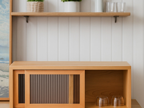 大正唯美 原木桌上滑門收納櫃 職人手作 北美櫻桃木 931NS