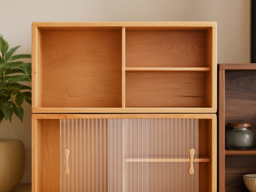 大正唯美 原木桌上滑門收納櫃 職人手作 北美櫻桃木 920NS