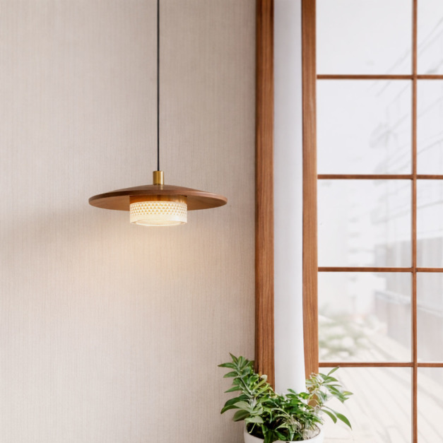 大正復古洋風 北美黑胡桃木吊燈 原木 職人手作 008LC