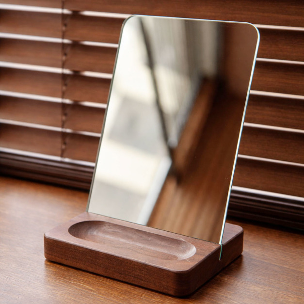 大正唯美 化妝鏡/黑胡桃/櫻桃木/職人手作 412NA