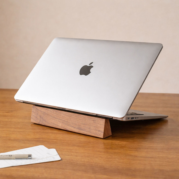 大正唯美 筆記型電腦散熱增高架/黑胡桃/櫻桃木/職人手作 411NA