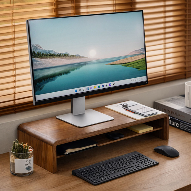 大正唯美 原木螢幕架 桌上置物架 增高架 雙層 北美櫻桃木 黑胡桃 職人手作 394NT