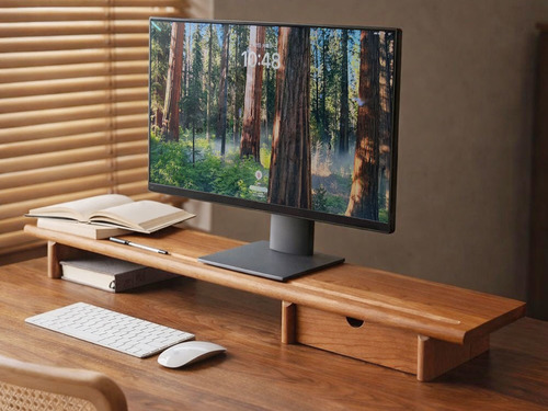 大正唯美 原木螢幕架 桌上置物架 增高架 雙層 北美櫻桃木 黑胡桃 職人手作 389NT