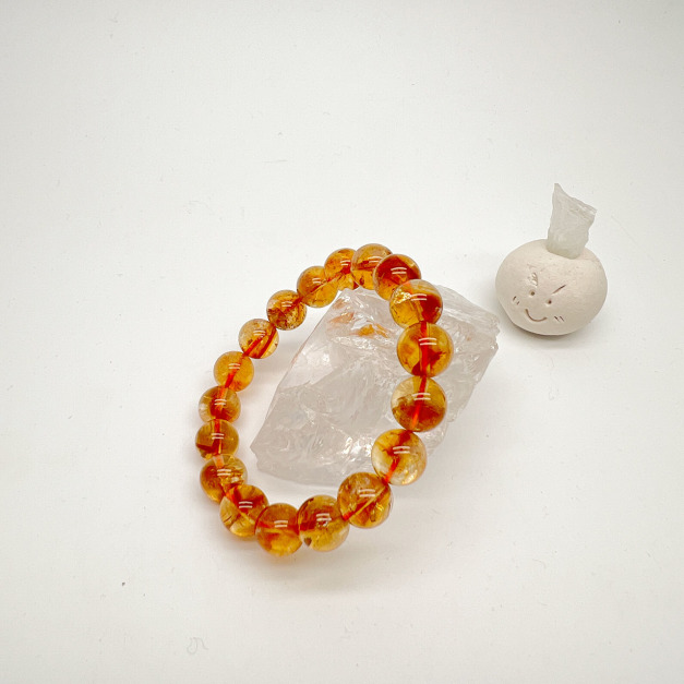 增強運氣 溫暖療癒黃金膠花｜天然礦石水晶 手串 9mm