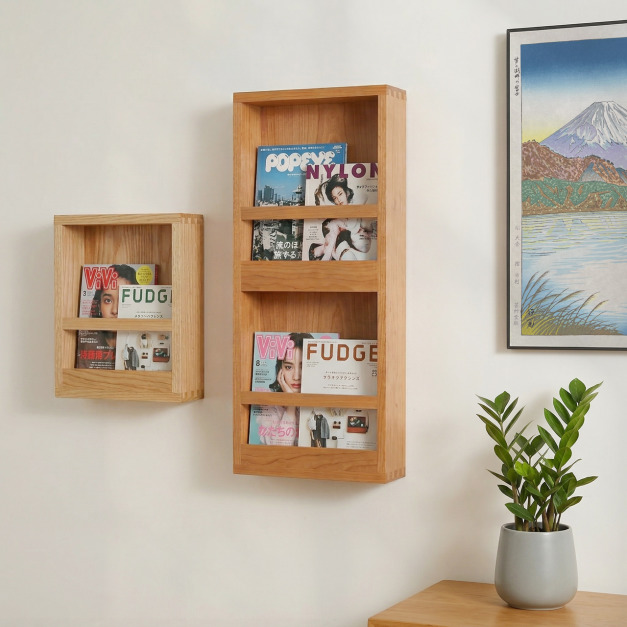 大正唯美 原木層板 雜誌架 書架 北美橡木 櫻桃木 胡桃木 職人手作 訂製 歡迎查詢 478NS