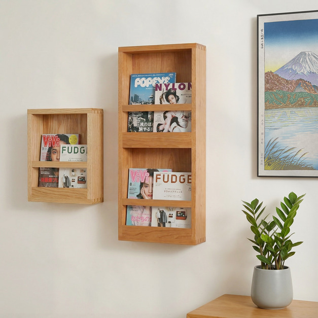 大正唯美 原木層板 雜誌架 書架 北美橡木 櫻桃木 胡桃木 職人手作 訂製 歡迎查詢 478NS