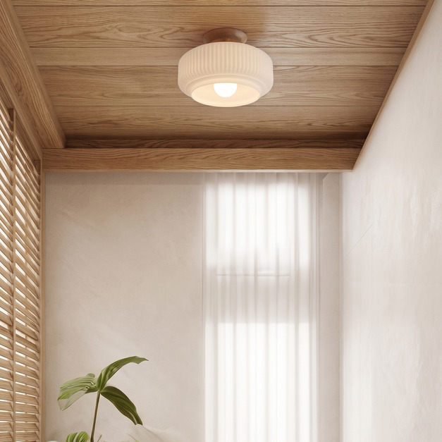 大正復古洋風 北美梣木吸頂燈 原木 職人手作 318LC