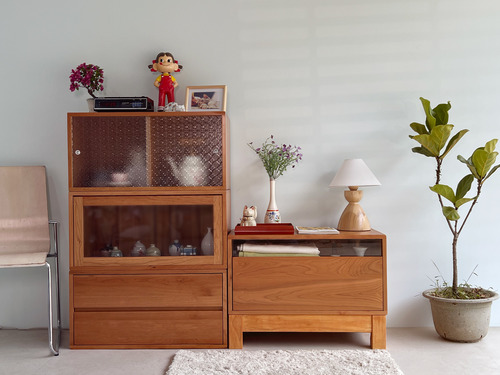 大正富士 原木玻璃滑門收納櫃  022NS