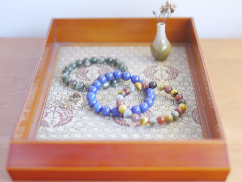 日本古物｜飛驒春慶圖騰漆盤